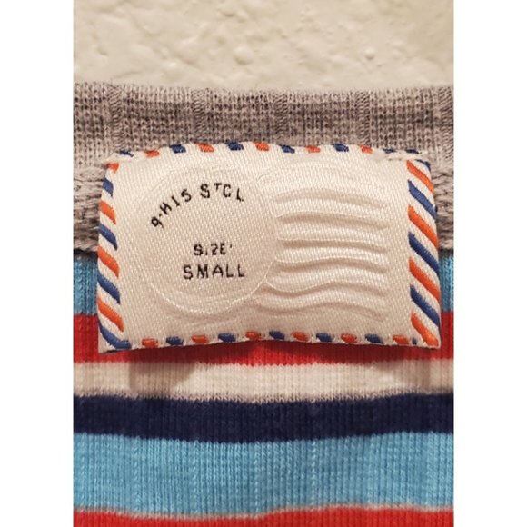 POSTAGE STAMP Blue Print Long Sleeve T-Shirt - Picture 4 of 5